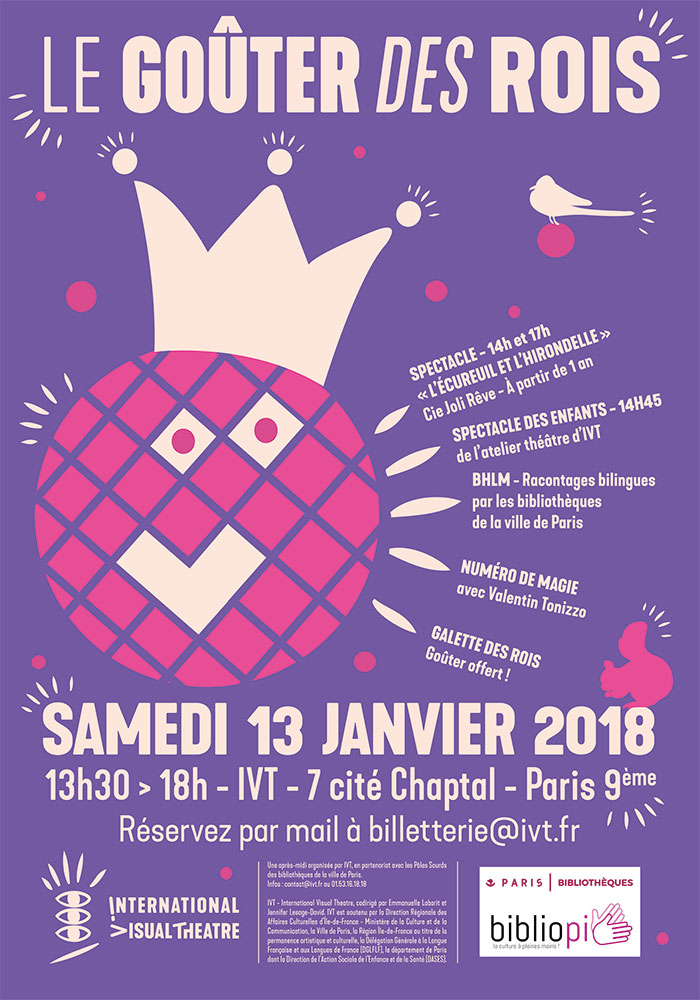 "Le Goûter des Rois" aura lieu le 13 janvier 2018 à l' IVT, à Paris.